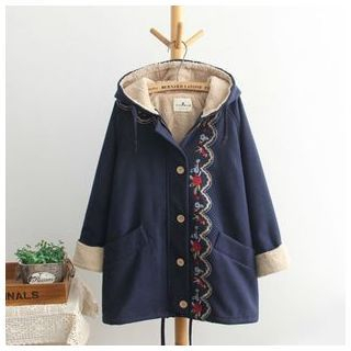 TOJI Wool Blend Fleece-Lined Hooded Coat