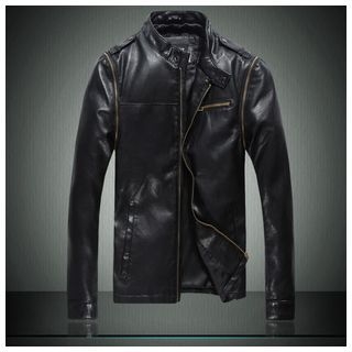 Debon Faux Leather Zip Jacket