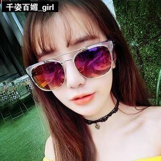 MOL Girl Oversized Double Clip Mirrored Sunglasses