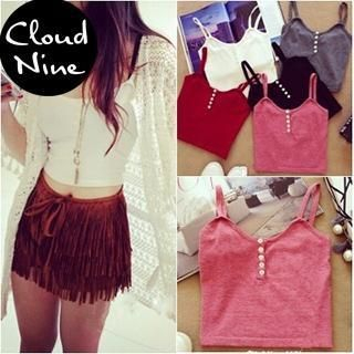 Cloud Nine Button-front Knit Camisole Top
