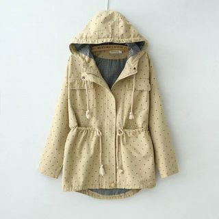 Aigan Dotted Drawstring Hooded Parka