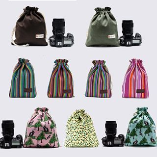 Photosack Patterned Drawstring Camera Pouch