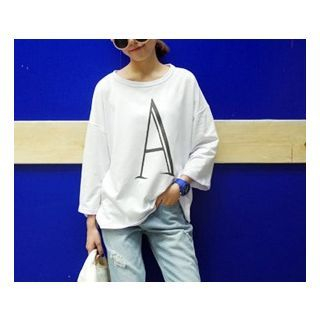 Dute Oversized Long Sleeved Lettering Top