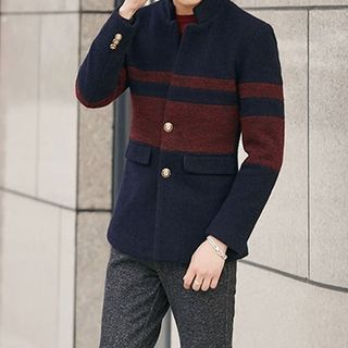 AOP Homme Single Breasted Color Block Coat