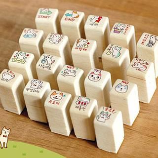Homey House Animal Stamp (20 Pieces) with Ink Pad