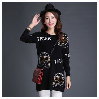 Mistee Tiger Long Knit Top