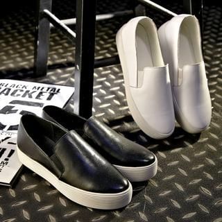 JY Shoes Genuine Leather Slip Ons Platforms