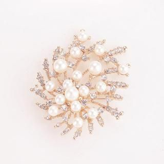 Best Jewellery Faux-Pearl Rhinestone Brooch