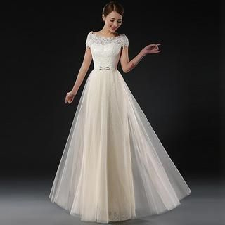 Royal Style Off-Shoulder Lace Sheath Evening Gown