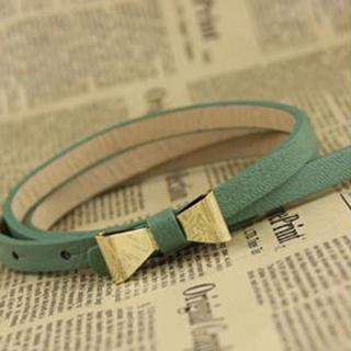 Charm n Style Bow-Accent Fuax-Leather Slim Belt