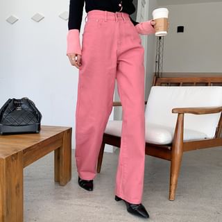 Wide-Leg Color Pants