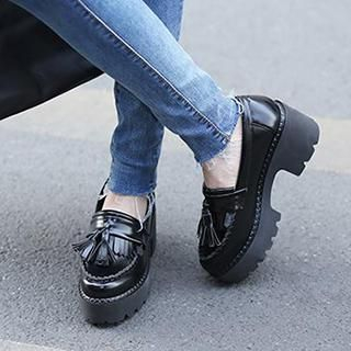 Mancienne Tasseled Platform Chunky-Heel Loafers