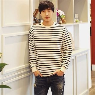 Smallman Fleece-Lined Stripe T-Shirt