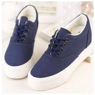 EUNICE Hidden-Heel Platform Canvas Sneakers