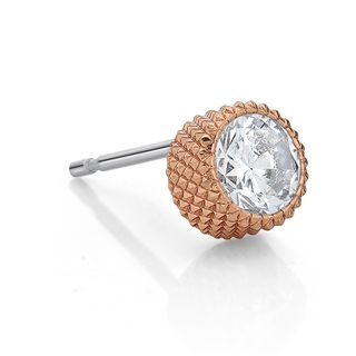 Kenny & co. 14K Rose Gold Plated Steel Crystal Earring (single) Gold - One Size