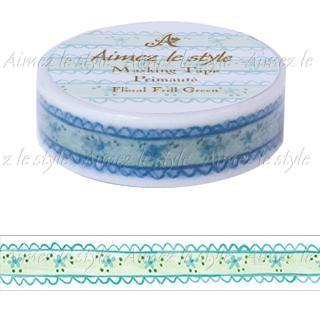 Aimez le style Aimez le style Masking Tape Primaute Regular Floral Frill Green