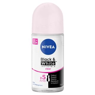 NIVEA - Black & White Invisible Roll On Clear 50ml