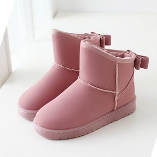 Pangmama Bow Accent Short Snow Boots