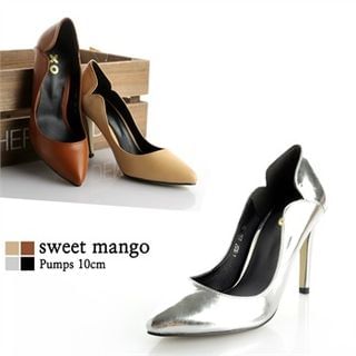 SWEET MANGO Pointy-Toe Cutout-Trim Stilettos