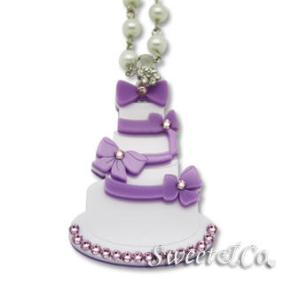 Sweet & Co. Sweet Purple dolly cake swarovski pearly long necklace Purple - One Size