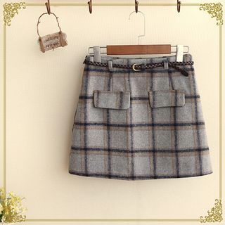 Fairyland Plaid Woolen Skirt