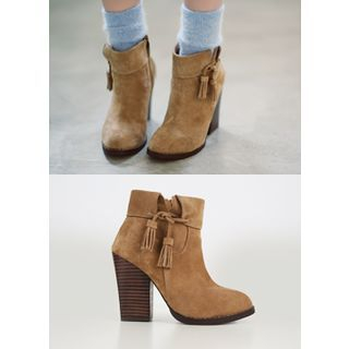 COII Genuine Leather Tasseled Ankle Boots