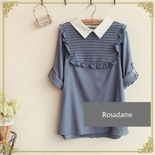 Rosadame Ruffle Button-Back Blouse
