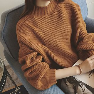 Glen Glam Stand Collar Sweater