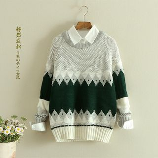 Storyland Patterned Cable-Knit Sweater