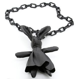 Cheermo Faux Leather Rabbit Necklace / Pompom Necklace