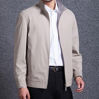 Modpop Plain Stand-collar Jacket