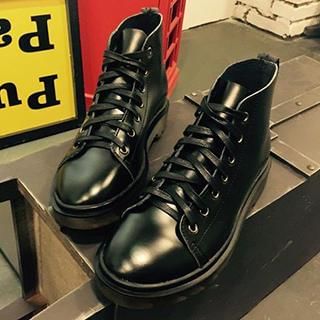 Streetstar Genuine Leather Lace-Up Boots
