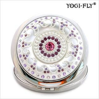 Yogi-Fly Beauty Compact Mirror (JW043P) Mirror + Gift box + Velvet Mirror Bag + Wiping Cloth