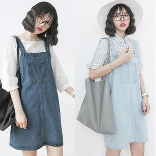 Clair Fashion Denim Jumper Dress