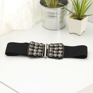 RhineStone Elasticized Belt Black - One Size