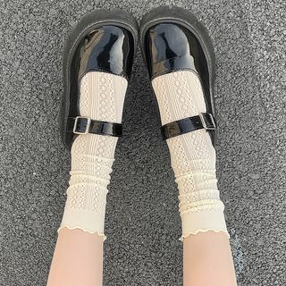 Plain Pointelle Short Socks / Set