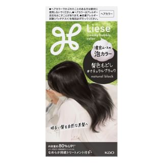 Kao - Liese Creamy Bubble Hair Color Restorer For Light Hair Natural Black - 115Ml