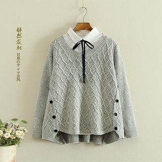 Storyland Long-Sleeve Buttoned Knit Top