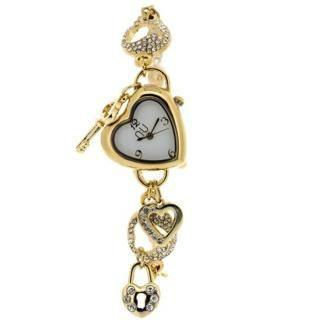 N:U - Not the Usual Heart-Shaped Charm Wrist Watch Gold - One Size