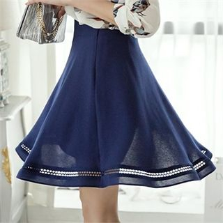ode' Perforated A-Line Skirt