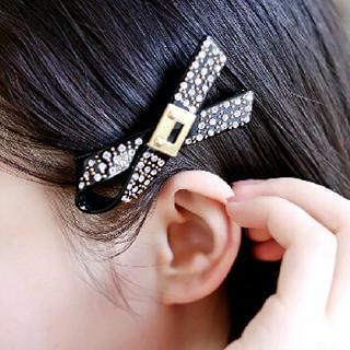 Mbox Jewelry Rhinestone Ribbon Hair Clip