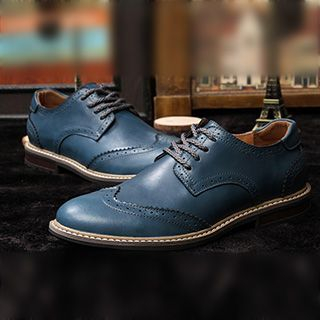 NOVO Lace-Up Wingtip Genuine Leather Shoes