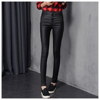 GLIT Faux Leather Slim-Fit Pants