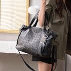 Buckled Studded Shoulder Bag