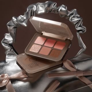Xixi - Flowery Powder Mist Six-Color Eyeshadow Palette - 3 Types #2 Shallow - 1G X 5 + 1.3G