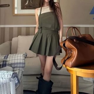 Halter Plain Tie Back A-Line Mine Dress