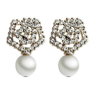 Mbox Jewelry CZ Faux Pearl Earrings
