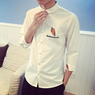 Street Affair Embroidered 3/4-Sleeve Shirt