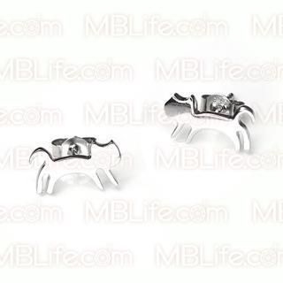 Playful Cat 925 Silver Earrings