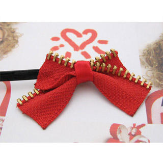 Zipper Hairpin -Red Red - One Size